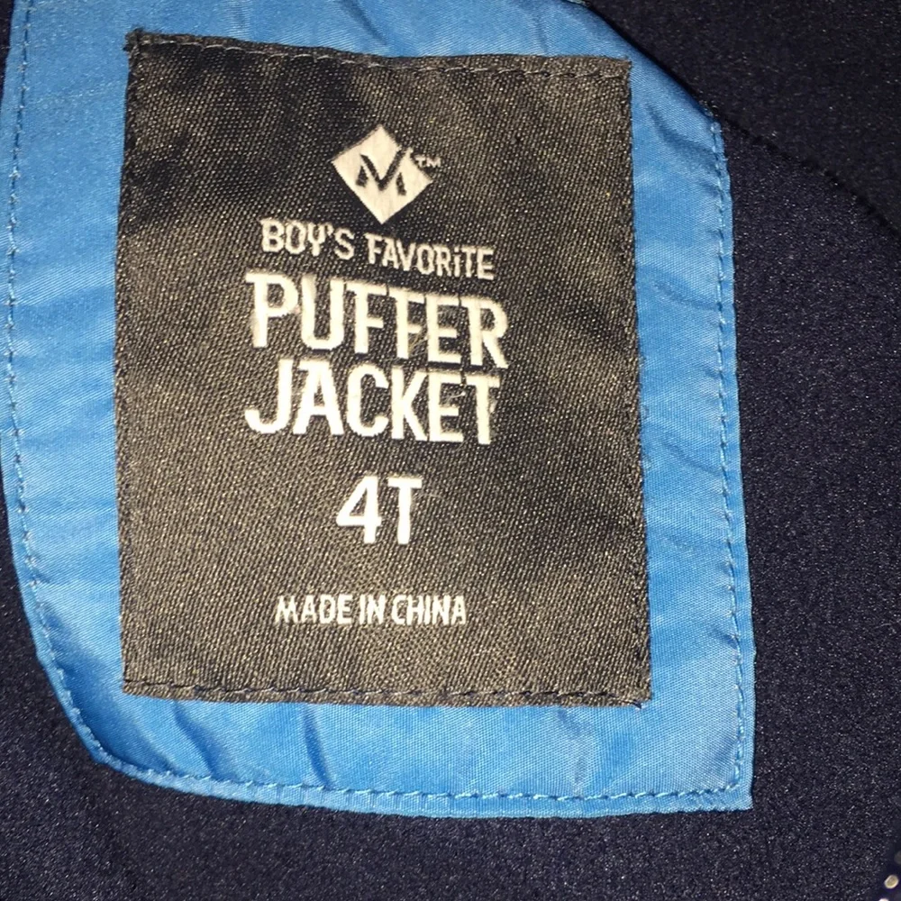 Kids Blue Ombre Puffer Jacket with removable Faux Fur Hood